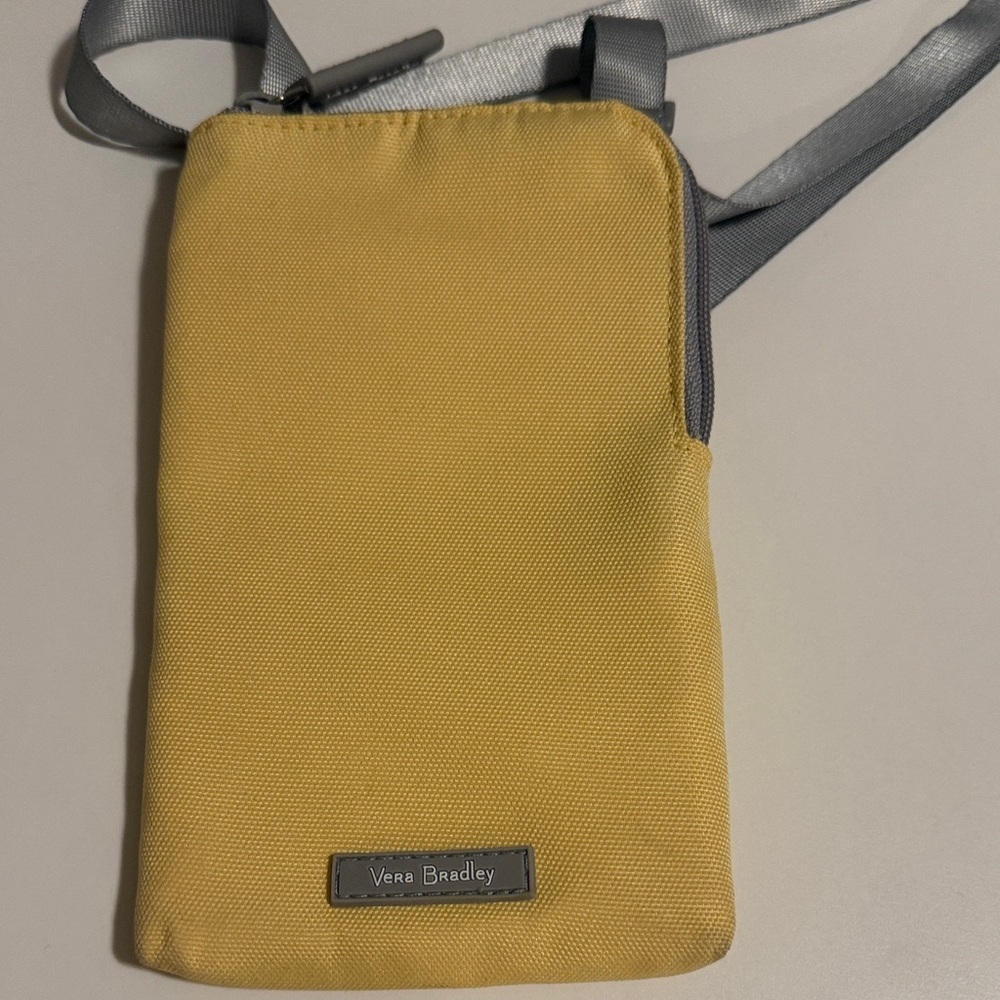 Vera Bradley Lighten Up banana yellow cell phone bag wallet I1